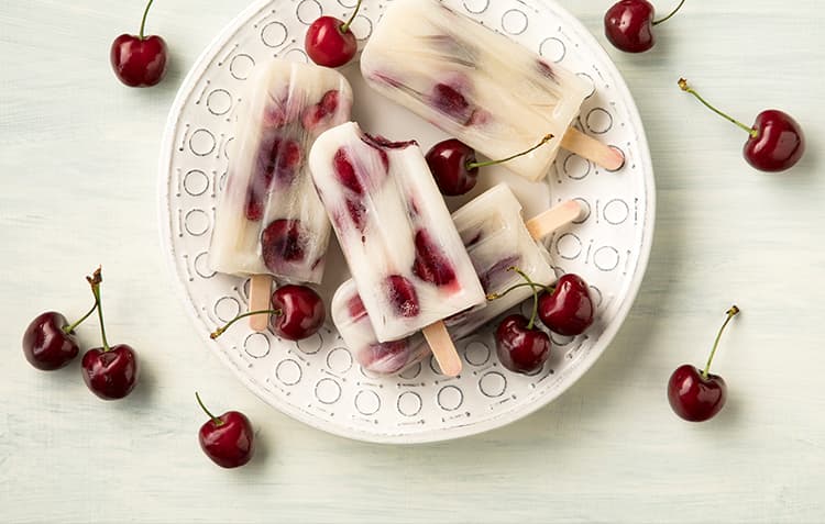 Almond breeze cherry popsicles