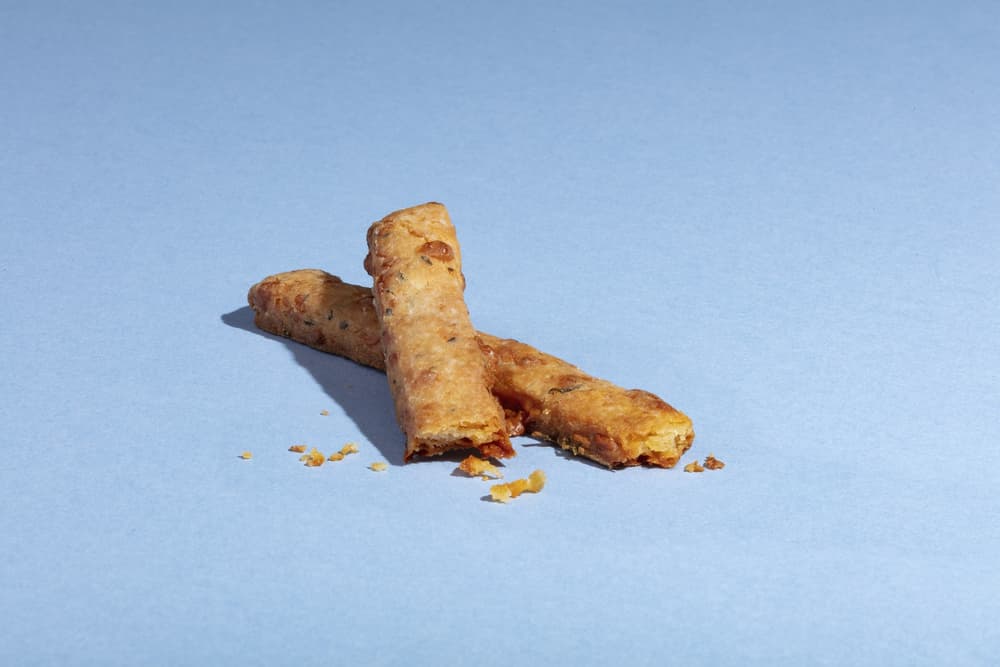 Pepper and chive cheese straws