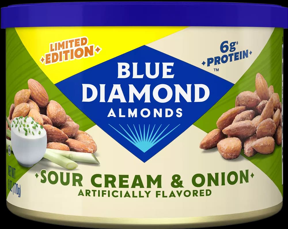 Blue Diamond Almonds - Sour Cream & Onion 6oz can