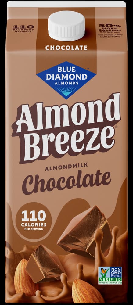 Blue Diamond Almond Breeze chocolate almondmilk carton.
