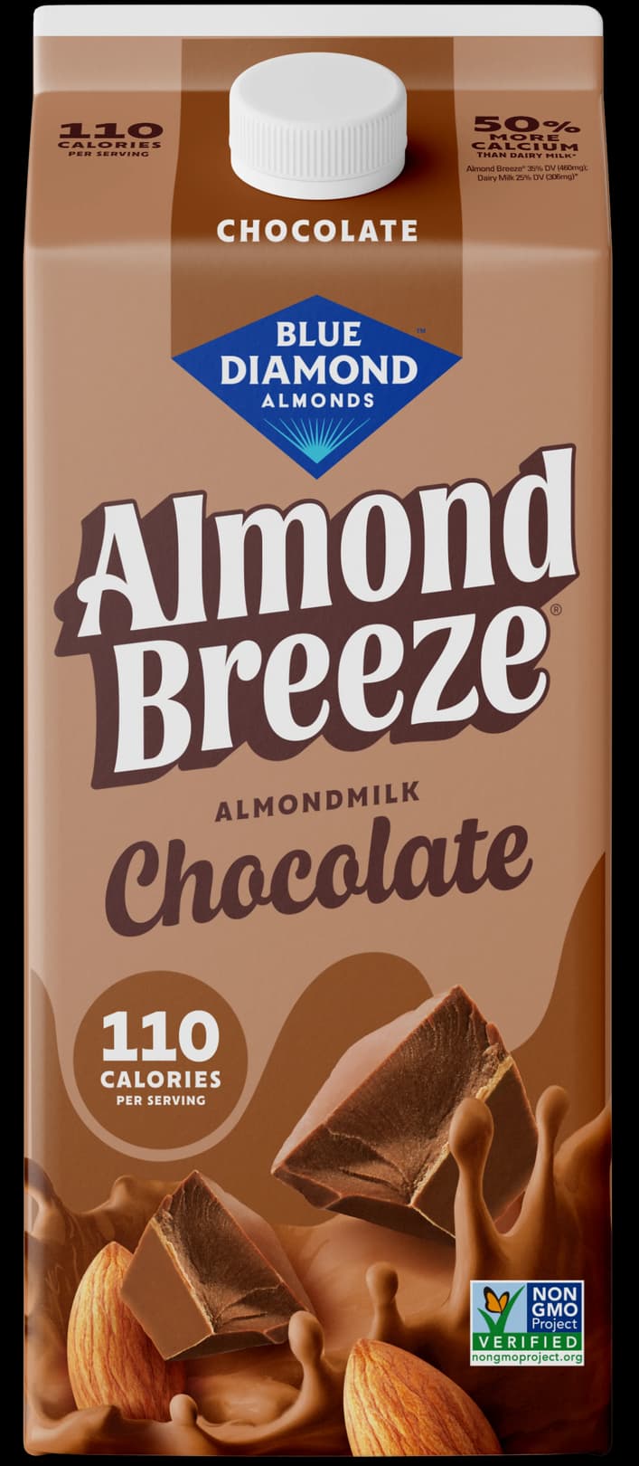 Blue Diamond Almond Breeze chocolate almondmilk carton.